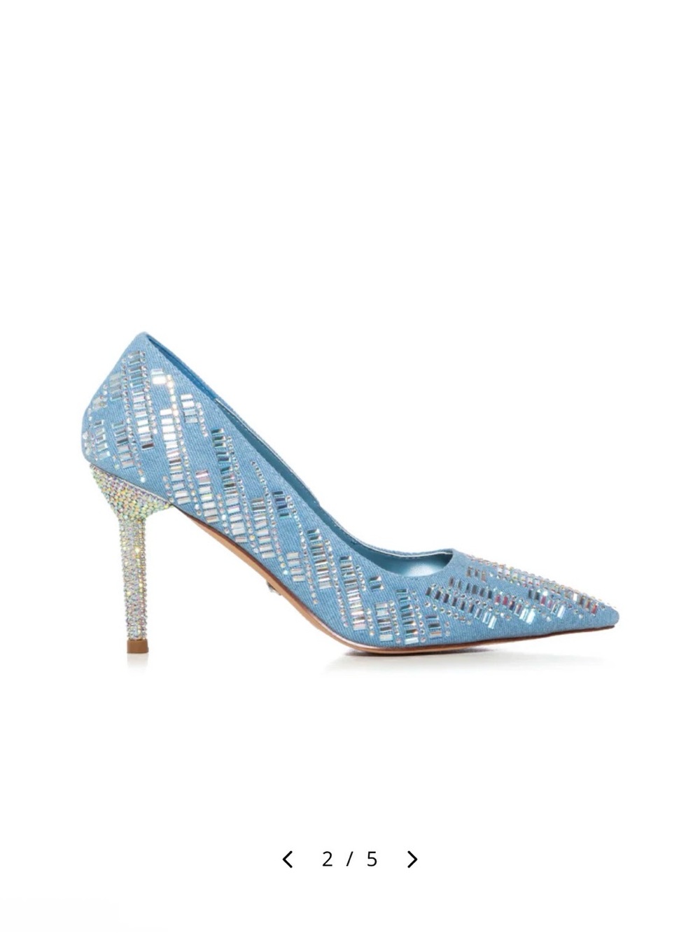 Azalea Wang Gizelle Denim Light Blue Crystal Pumps - Picture 5 of 5